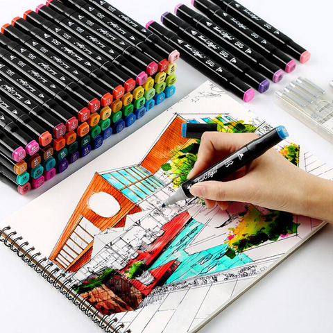 12 Colors Sketching Markers Set Double Headed Art Markers Professional  Sketch Pen Alcohol Based Manga Painting Graffiti Set - AliExpress