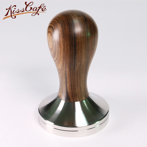 41/49/51/53/57.5/58/58.35mm Chacate Preto Wooden Tamper Coffee Powder Hammer with 304 Stainless Steel Base Coffee Accessories ► Photo 1/6