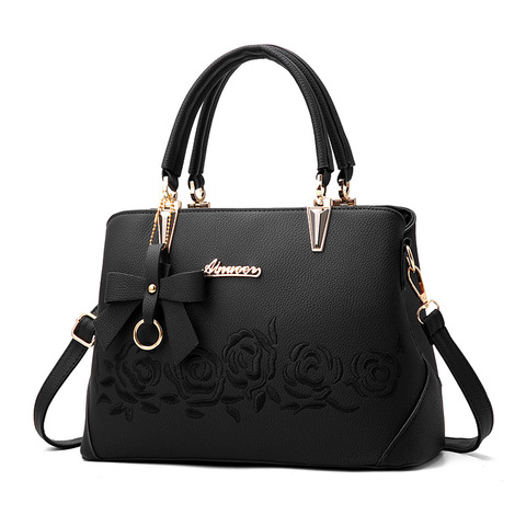 Women Bag Vintage Handbag Casual Tote Fashion Women Messenger Bags Shoulder Top-Handle Purse Wallet Leather 2022 New Black Blue ► Photo 1/6
