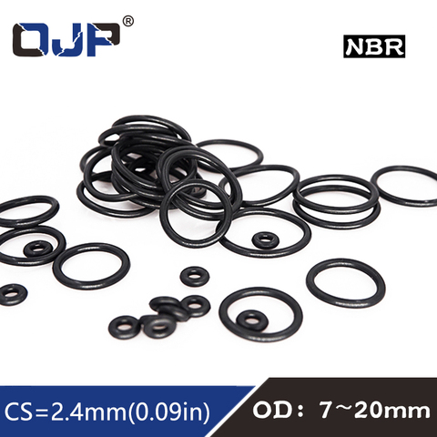50PC/lot Rubber Ring Black NBR Sealing O Ring CS2.4mm OD7/8/9/10/11/12/13/14/15/16/17/18/19/20mm O-Ring Seal Gaskets Washer ► Photo 1/6