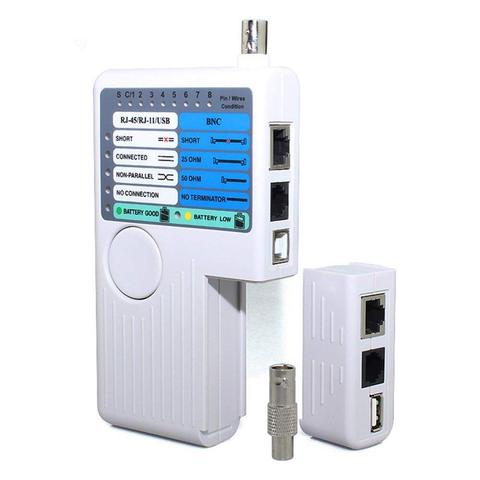 Professional Multi Function 4 In 1 Network Cable Tester RJ45/RJ11/USB/BNC LAN Cable Cat5 Cat6 Wire Tester ► Photo 1/6