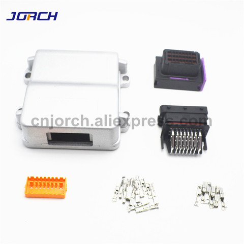 1 kits set 24 pin way waterproof aluminum single hole cng automotive toyota motorcycleecu for sale with matching connector ► Photo 1/6