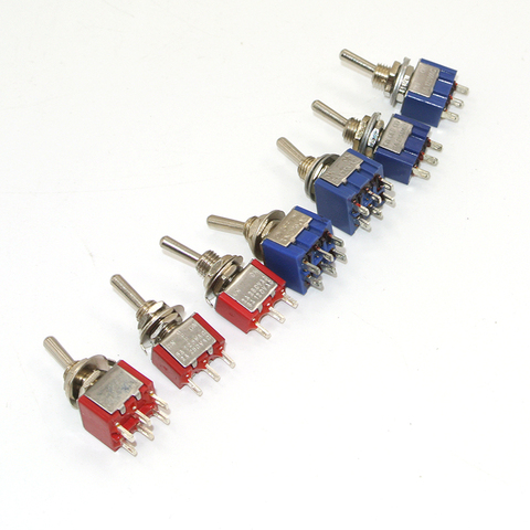 5pcs  Toggle Switch  Mini Switches 2 Position 3 Position Latching Switch MTS-102/103/202/203 ON-ON SPDT ON-OFF -ON SPDT DPDT ► Photo 1/5