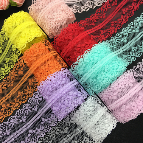 10yds 40mm Wide Bilateral Handicrafts Embroidered Net Lace Trim Ribbon Wedding/Birthday/Christmas/Bow Decorations ► Photo 1/1