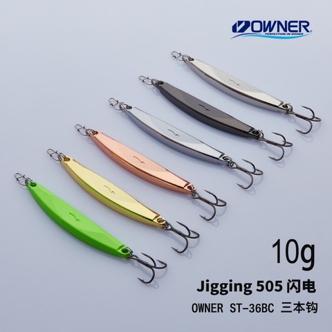 YAPADA Jigging 505 lightning 10g/15g strengthen Treble Hook 59-64mm Multicolor Metal Zinc alloy Spoon Fishing Lures ► Photo 1/6