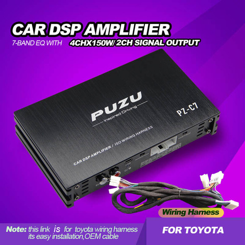 PUZU Car DSP amplifier with factory cable fit for toyota cars built in 4CH to 6ch for subwoofer RCA output audio processor ► Photo 1/6
