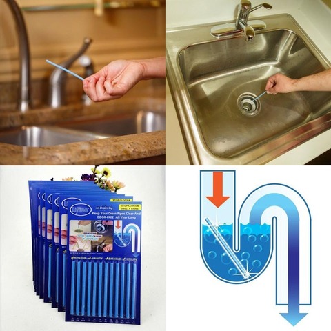 12Pcs/set Sticks sewage decontamination to deodorant The kitchen toilet bathtub drain cleaner sewer cleaning rod ► Photo 1/5