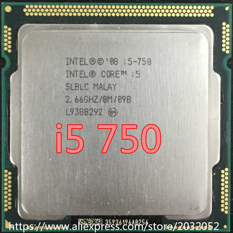 Original Intel Core i5 750 Processor (2.66GHz /8MB Cache/ LGA1156) Desktop I5-750 CPU(working 100% Free Shipping) ► Photo 1/1