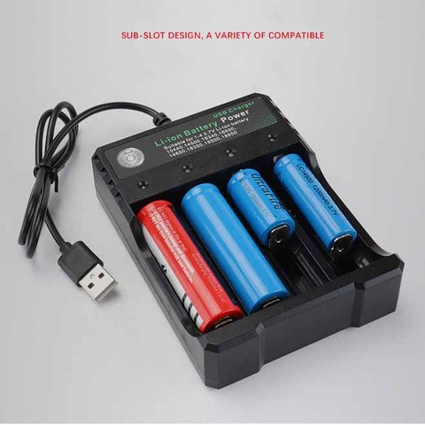 3.7V 18650 Charger Li-ion battery USB independent charging portable electronic cigarette 18350 16340 14500 battery charger ► Photo 1/6