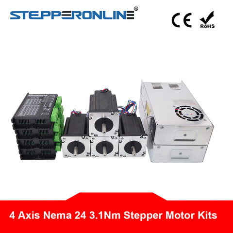 4 Axis CNC Router Kit 3.1Nm(439oz.in) Nema 24 Stepper Motor & Driver ► Photo 1/4