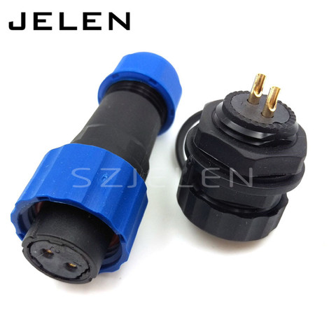 SD16 ,16mm Waterproof Connector 2 pin,  IP68, 2pin plug female and 2pin socket male, LED power connectors,automotive connectors ► Photo 1/6