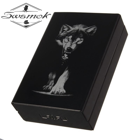 Personalized Ultra Thin Black Wolf Metal Cigarette Case Boxes Automatic Cigarette Tobacco Holder Storage Case Pocket-case Gifts ► Photo 1/6