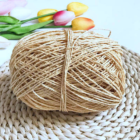 100g/ball Raffia Yarn Kintting Paper Straw Yarn for Crocheting Hat Fancy Yarn Flower Packing Summer Fashion Handmade Material ► Photo 1/6