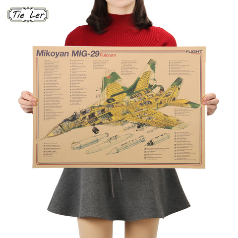 Aircraft Structural Design Posters Nostalgic Retro Decorative Painting Core Kraft Paper Wall Sticker ► Photo 1/6