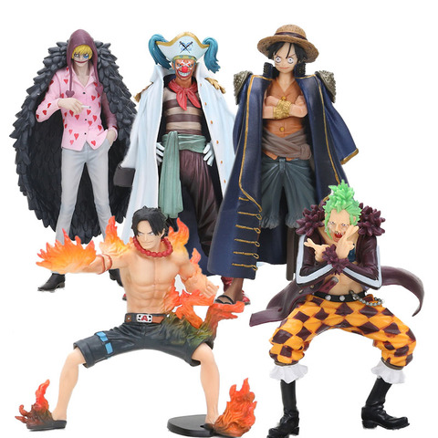 Buy Online One Piece Anime Figure Ace Buggy Luffy Joker Ace Action Figure Pvc Cartoon Figurine Dxf One Piece Toys Juguetes 17 18cm Alitools