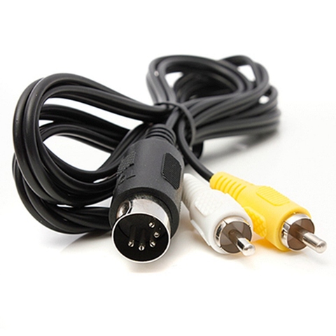 FZQWEG 1.8m Composite AV Audio Video Cable Cord Lead For Sega Fifth Generation Mega Drive 1 Master System 1 Cable ► Photo 1/5