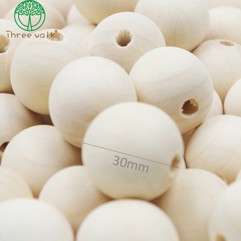 20pcs beads - Large Faceted Geometric Wood Beads 30mm DIY Jewelry Supply Wood Crafts ► Photo 1/1