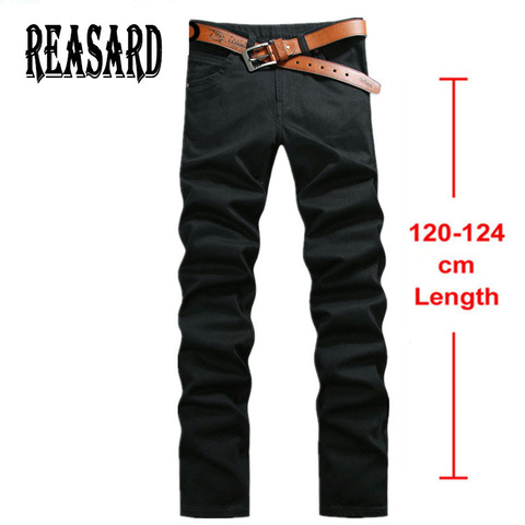Tall Man 120cm Extra Long Jeans Mens Plus Size 28-44 Black Stretch Twill Pants Classic Jeans Trousers Casual Pants ► Photo 1/5
