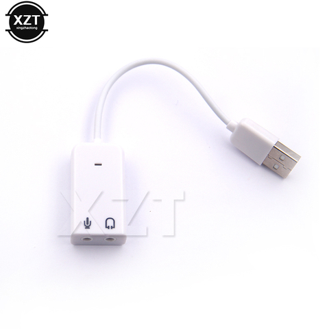 High Quality 3D White 2.0 Virtual 7.1 Channel External USB Audio Sound Card Adapter Sound Cards For Laptop Mac With Cable ► Photo 1/3