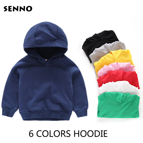 Kids Girls Boys Hoodies Outerwear White Red Yellow Black Grey Hooded Girls & Boys Sweatshirt Kids Clothes for 3 4 6 8 10 Years ► Photo 1/6
