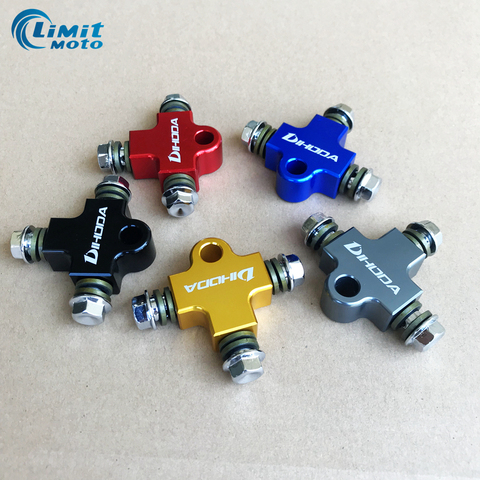 Motorcycle Hydraulic Brake oil Hose CNC Three-way Pipe Connector / Tee Coupling Fitting For modification tubing bracket Adapter ► Photo 1/6