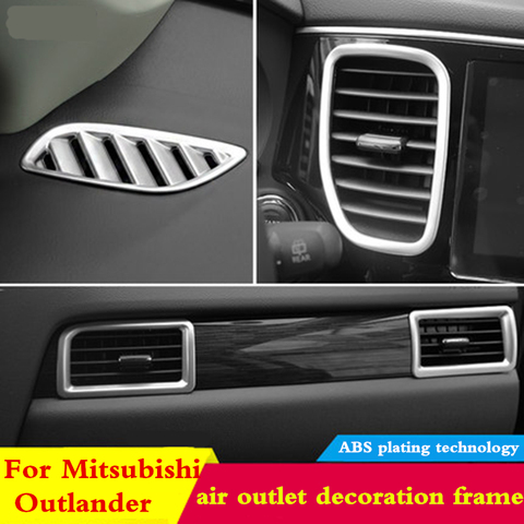For Mitsubishi Outlander 2013 2016 2017 2022 Air outlet decorative frame dashboard  conditioning hole decorative strip sticker ► Photo 1/4