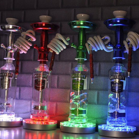 1PC 6inch LED Glass Shisha Hookah vase Light Base Rechargeable Battery Operated led light with remote control multi colors ► Photo 1/6