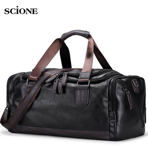 Men's PU Leather Gym Bag Sports Bags Duffel Travel Luggage Tote Handbag for Male Fitness Men Trip Carry ON Shoulder Bags XA109WA ► Photo 1/6