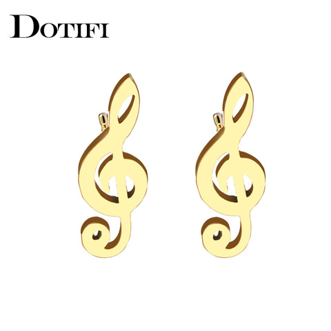 DOTIFI Stainless Steel Stud Earring For Women Man Music Gold And Silver Color Lover's Engagement Jewelry Drop Shipping ► Photo 1/6