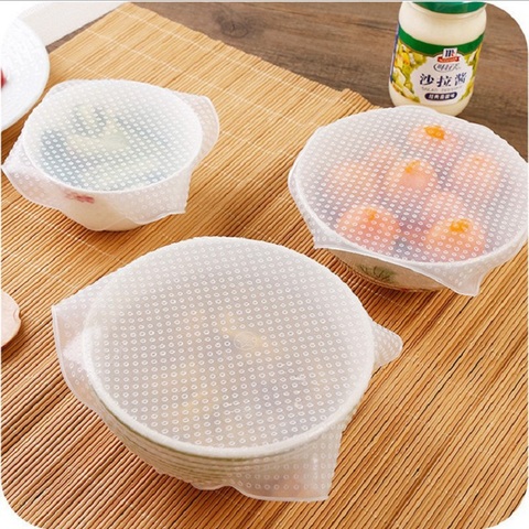 kitchen accessories Reusable Bowl Lid Silicone Plastic Wrap Cover Microwave Oven Refrigerator Fresh Bowl Seal Dropshipping ► Photo 1/5