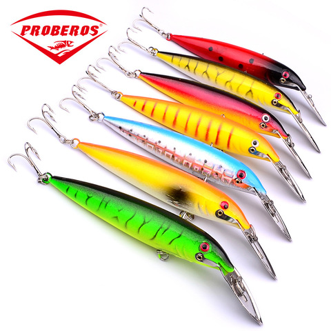 PROBEROS 1pc Fishing Lure With 3D Eyes, Hard Bait With 2 Fishing