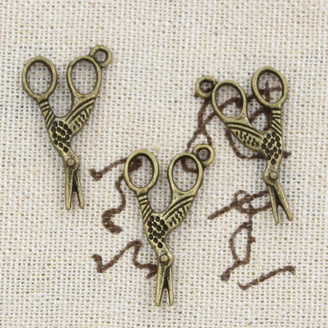12pcs Charms Scissors Sewings 28x15mm Antique Making Pendant fit,Vintage Tibetan Bronze Silver color,DIY Handmade Jewelry ► Photo 1/2