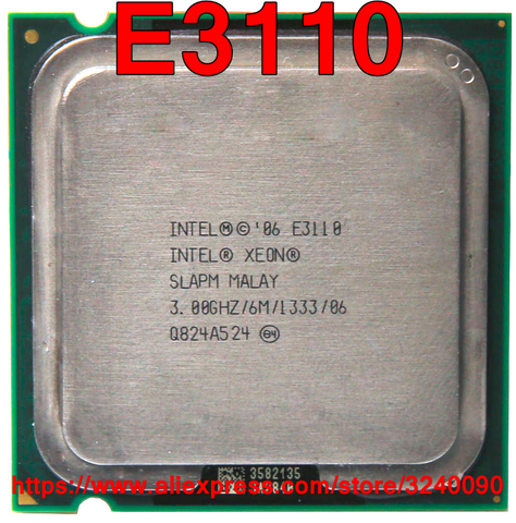 Original Intel CPU XEON Processor E3110 3.00GHz/6M/1333MHz Dual-Core Socket 775 free shipping speedy ship out equal to E8400 ► Photo 1/1