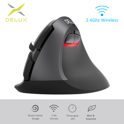 Delux M618Mini GX  Ergonomic Mouse Wireless 2.4GHz  Mouse  1600 DPI Vertical Mice 6 Buttons For Computer and Laptop ► Photo 1/6