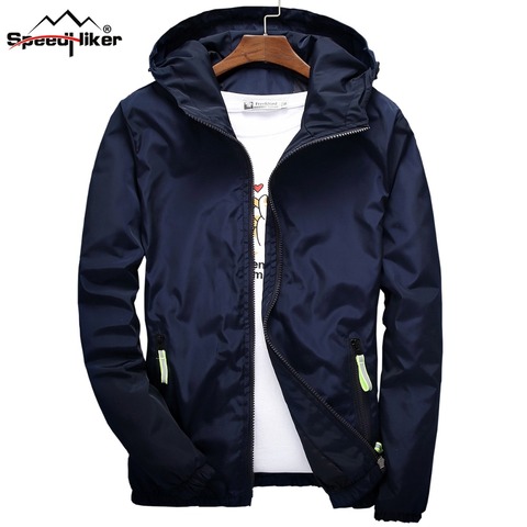 Size 6XL 5XL 7XL 2022 Spring Autumn Young Men Windbreaker Hooded Jacket Slim Thin Clothing Top Quality Waterproof Plus Size K316 ► Photo 1/5