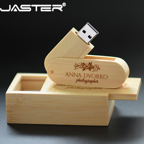 JASTER Custom Logo Wooden USB 2.0 Flash Drive 4GB 64GB 16GB Memory U Stick 32GB Usb Pendrive Photography Wedding Gifts pen drive ► Photo 1/6