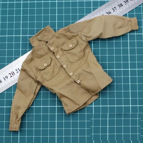 Collection 1/6 Scale World War II U.S. Army Shirts Khaki Male Soldier Clothing model action figure toys ► Photo 1/2