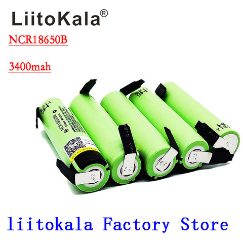 Liitokala 100% New Original NCR18650B 18650 3.7v 3400mah Lithium Rechargeable Battery Welding Nickel Sheet batteries ► Photo 1/6