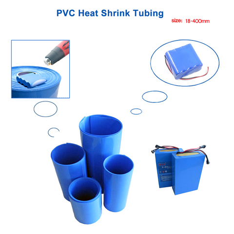 2M PVC Heat shrink tube 18-350mm 18650 battery insulation Heat shrinkage Cable Sleeve  blue shrink wrapping heat shrinkable tube ► Photo 1/6