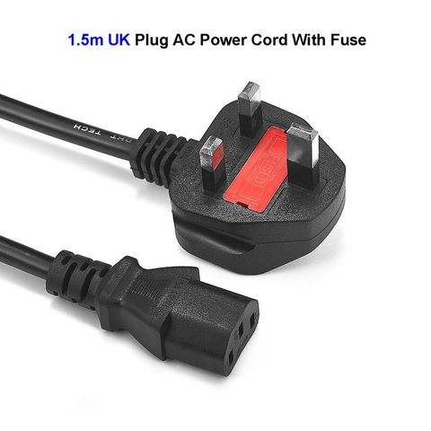 UK Plug Power Cord 1.5m 1.8m 6ft Main Kettle IEC C13 Power Extensio Cable For PC Computer Monitor Printer 3D Printer TV ► Photo 1/6
