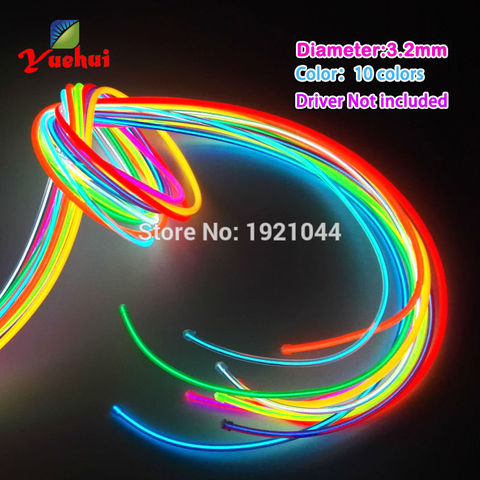 Hot Sales 3.2mm EL Wire Rope Tube Flexible Neon Light 10 Color Choice Not Include EL Controller For Toys Craft Party Decoration ► Photo 1/6