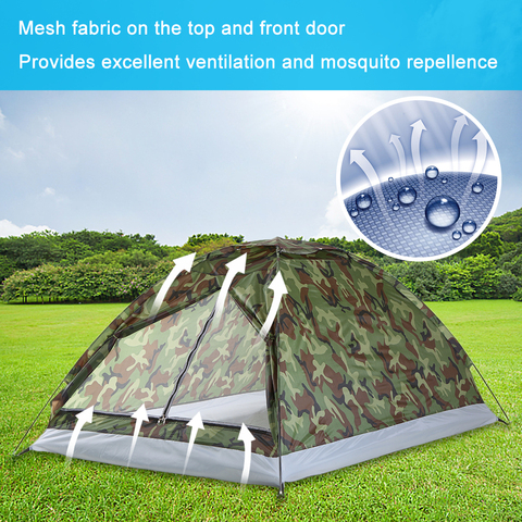 Tomshoo Camping Tent For 2 Person Single Layer Outdoor Portable Camouflage Beach Tents Outdoor Camping Accessories Zelt Outdoor ► Photo 1/6