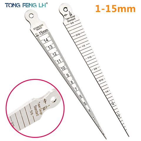 1-15mm Wedge feeler Gap Hole Taper Gauge Stainless Steel Ruler Welding Inspection Taper Gauge Metric Imperial Measure Tool ► Photo 1/6