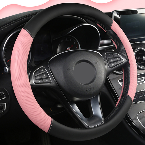 Car Steering Wheel Cover 5 Colors for Woman Girl Breathable Braid On The Steering Wheel Funda Volante Universal Auto Car Styling ► Photo 1/6