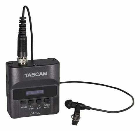 Original TASCAM DR-10L digital recorder with lavalier microphone Micro Pocket Recorder designed for filmmaker and videographer ► Photo 1/6