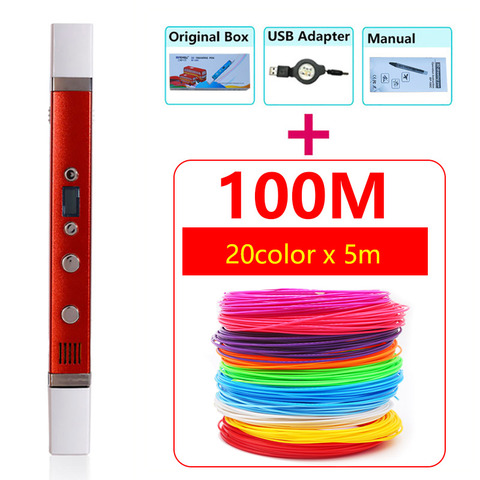myriwell 3d pen RP100C +PLA 1.75mm filamen 3d print pen metal shell  USB power compatible ABS PCL PLA  3 modes ► Photo 1/1