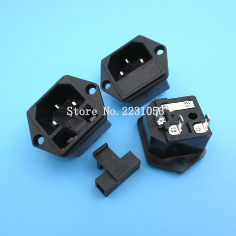 2PCS/LOT 15A 250V AC Power Socket 3 Pin Male Connector Plug With Fuse Holder AC-03  ► Photo 1/1