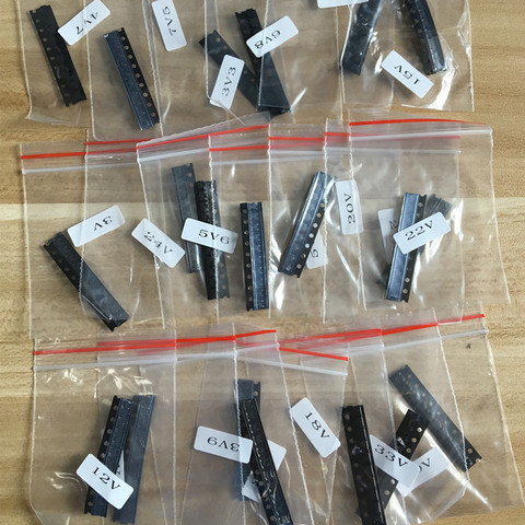Zener diode in SOT23 package 20 kinds * 10 pcs =200pcs Samples ki KIT ► Photo 1/1