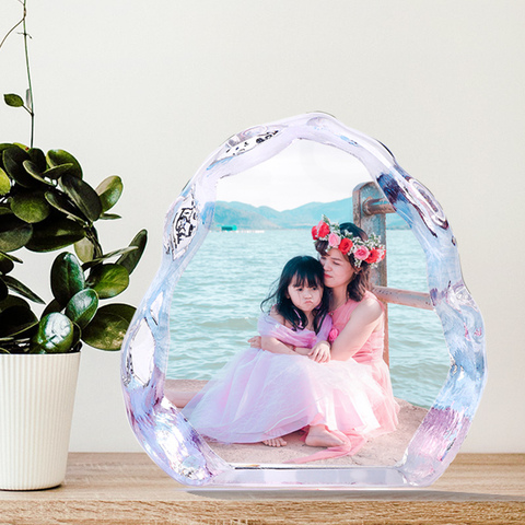 Personalized Crystal Photo Frame Glass Custom Picture Frame Present Wedding Photo Album Souvenir Gift Birthday Gift Mother's Day ► Photo 1/6