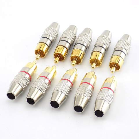 1/4/10pcs RCA Male Connector Non Solder plug Adapter for Audio Cable Plug Video CCTV camera Solder-Free high quantity ► Photo 1/6